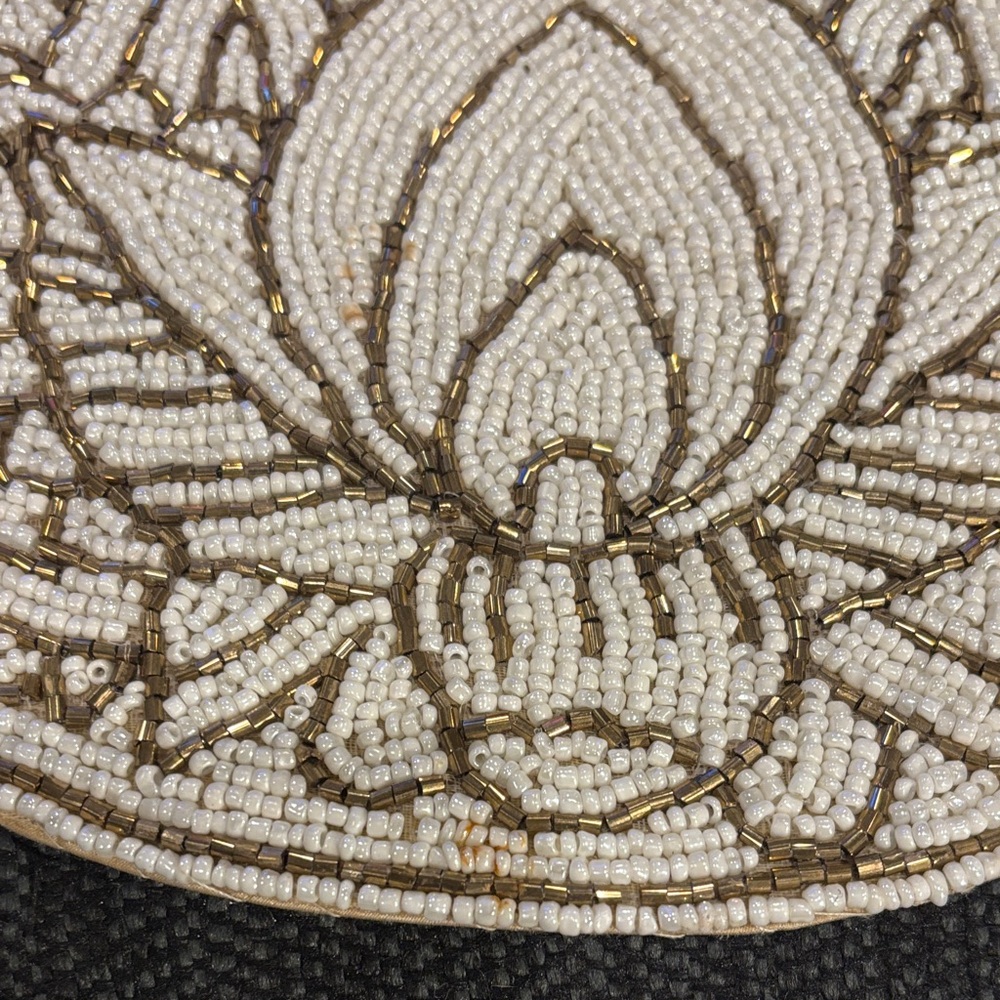Intricate Beaded Hamsa plate charger made India - Picture 2 of 10
